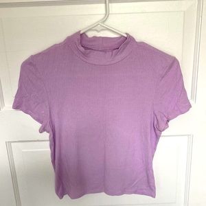Soft & Sexy Lilac Mock-neck Tee